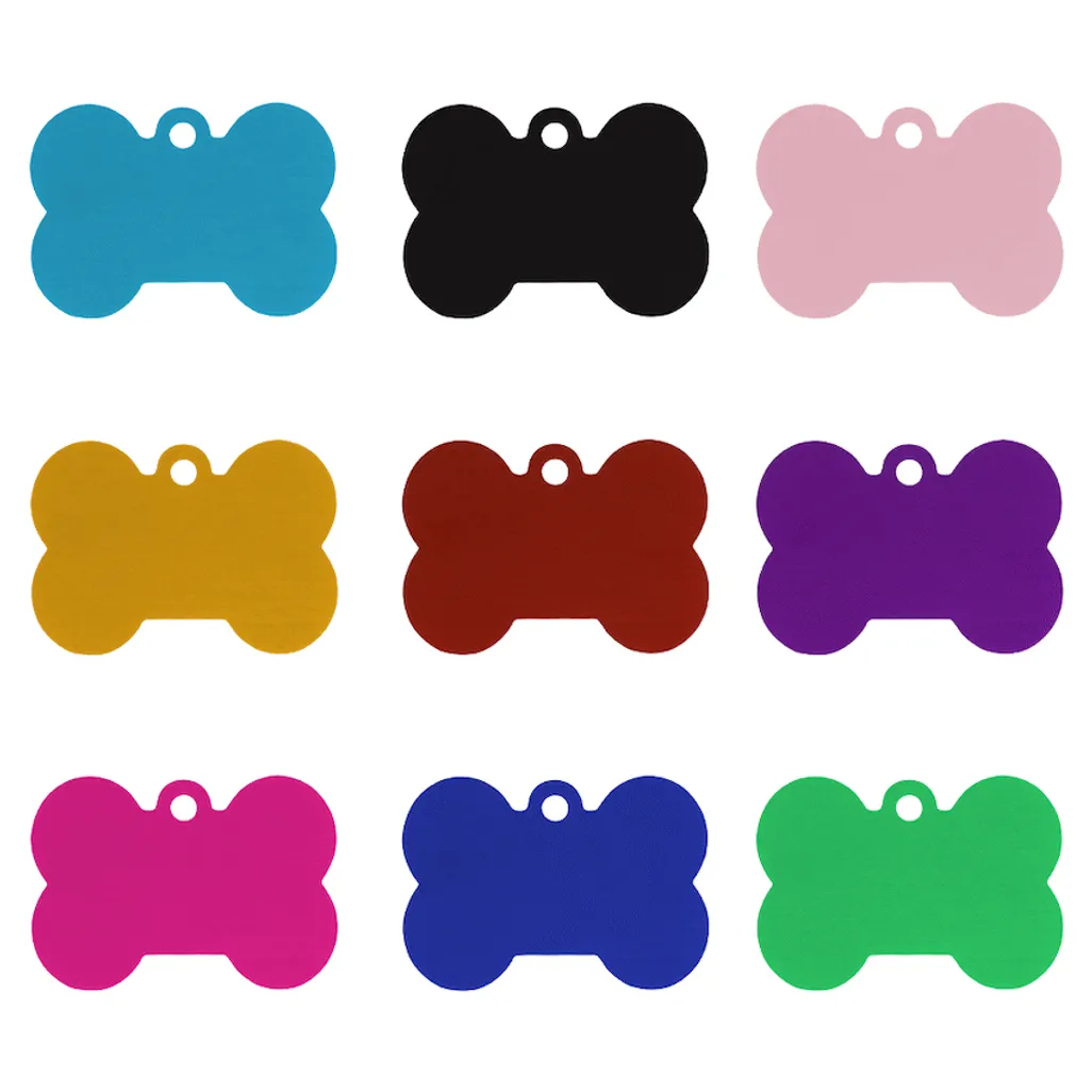 Creality Anodised Aluminium Bone-Shaped Dog Tags, 18-Pack | 51 × 36 mm