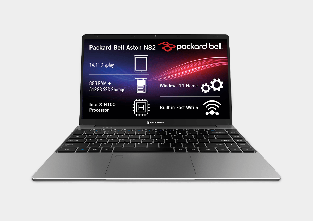 3. Packard Bell Aston N82 14.1” Intel N100 8GB + 512GB SSD Laptop