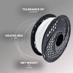 PLA White Filament 1kg, 1.75mm