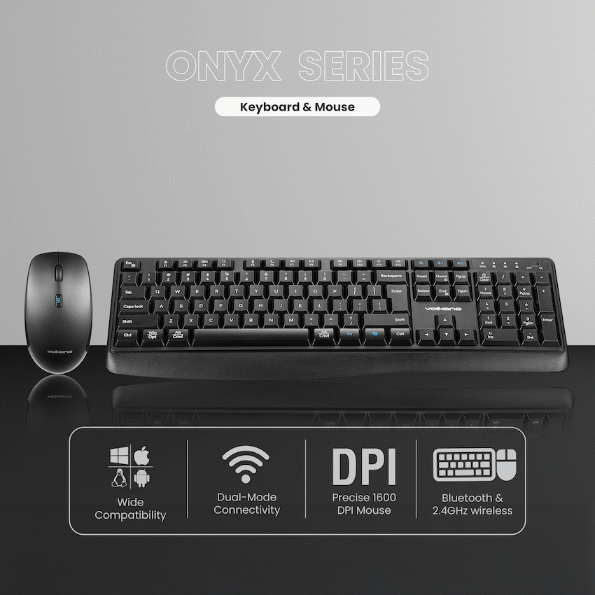 Volkano Onyx Keyboard and Mouse Combo With Dual mode BT