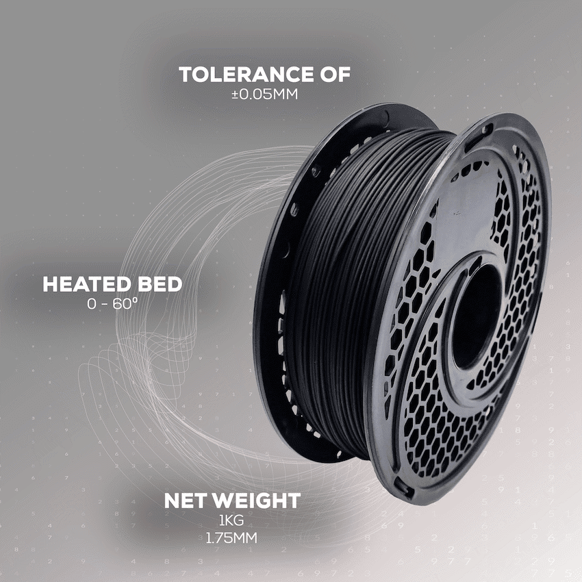 PLA Filament - Black - 1kg - 1.75mm