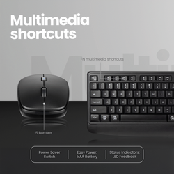 Volkano Onyx Keyboard and Mouse Combo With Dual mode BT