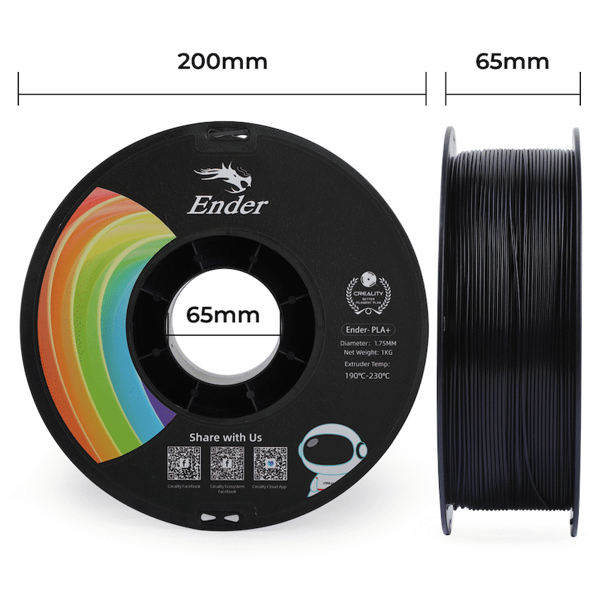 Ender PLA+ Filament Black 1Kg