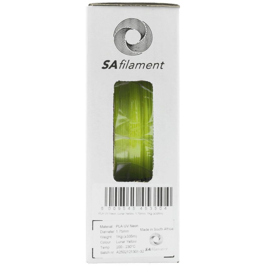 SA Filament PLA UV Neon Filament 1kg -  Lunar Yellow