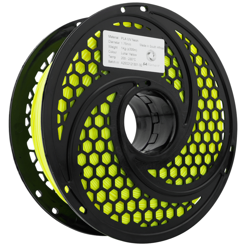 SA Filament PLA UV Neon Filament 1kg -  Lunar Yellow