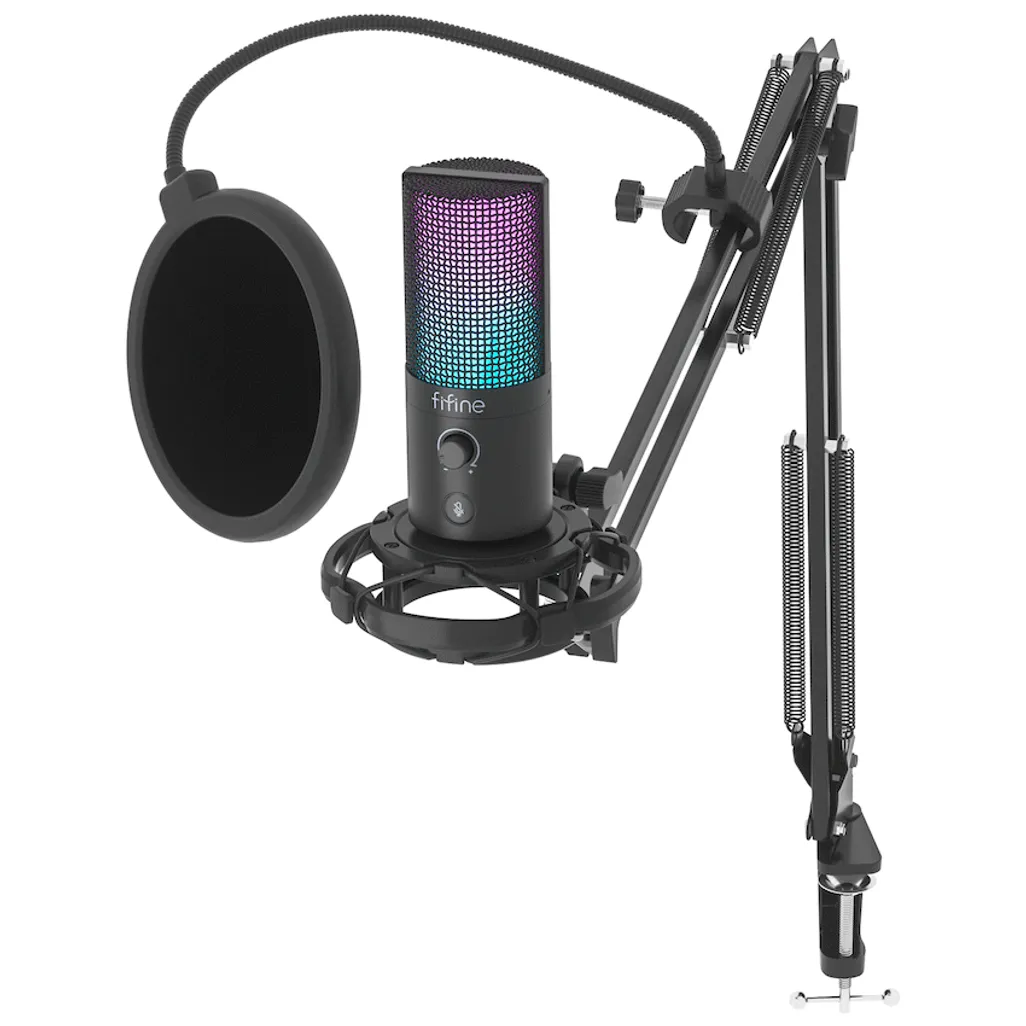 Fifine T669 Pro3 USB Microphone with Pop Filter and Boom Arm Stand