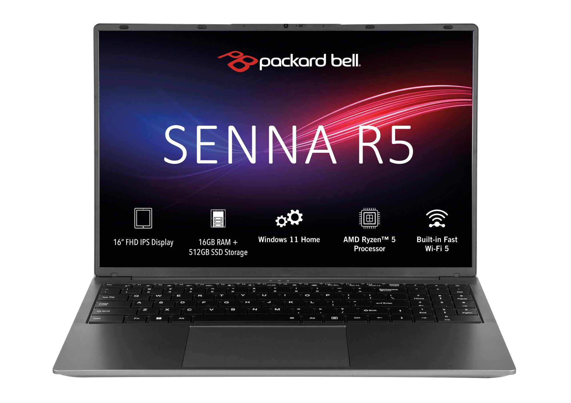 5. Packard Bell Senna R5 16" AMD Ryzen 5 16GB RAM 512GB SSD Laptop