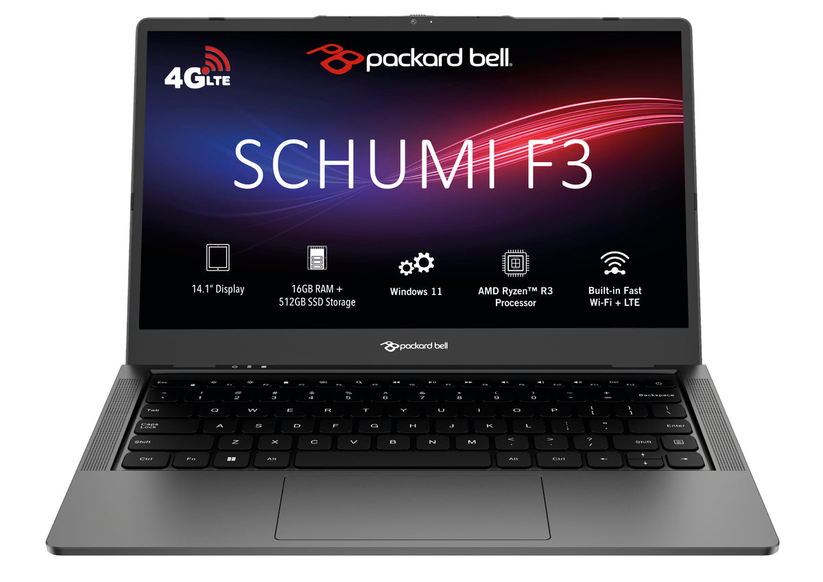 6. Packard Bell Schumi Laptop 14.1” 4G Ryzen R3 16GB + 512GB SSD Laptop