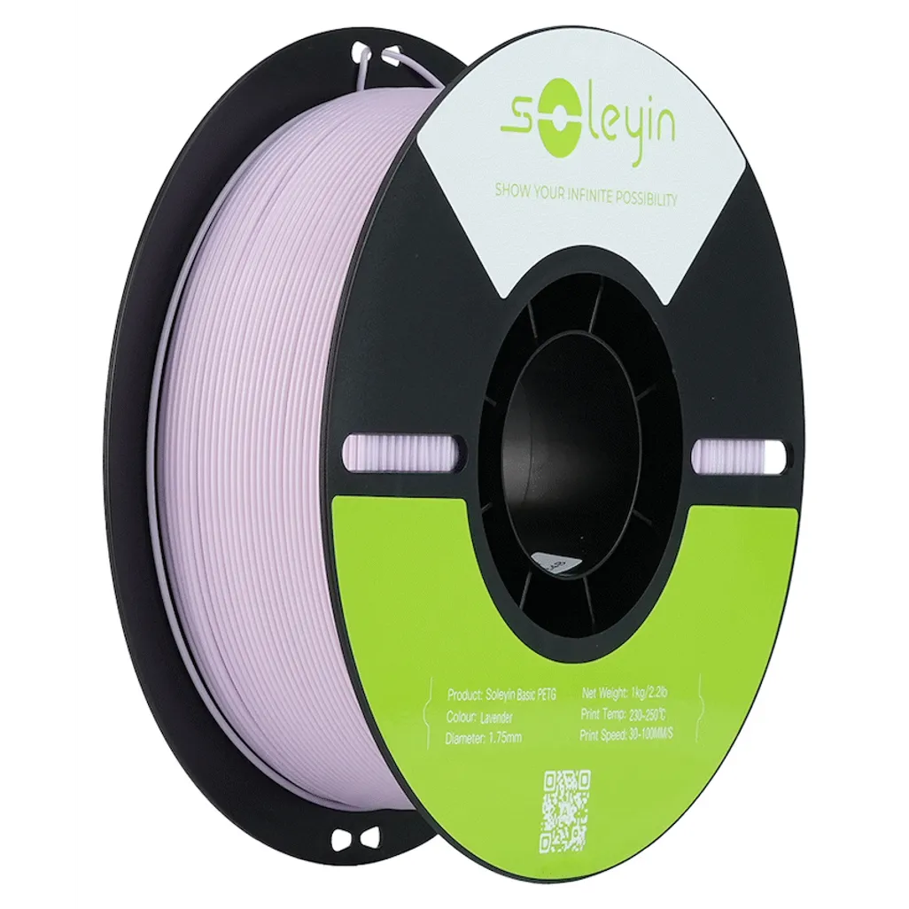 Soleyin Basic PETG Lavender _1.75_1KG_Black Neutral Tray_Eco Friendly Carton